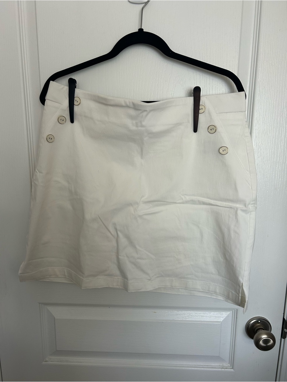 Rafaella White Mini Skort with Button Details